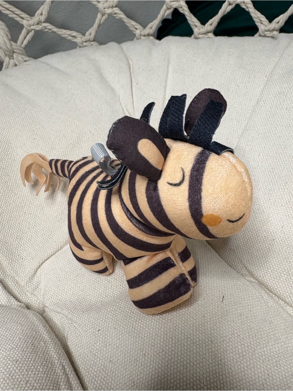 Vintage Zebra Plush Stuffed Animal Brown Tan Black Striped Safari Jungle Decor